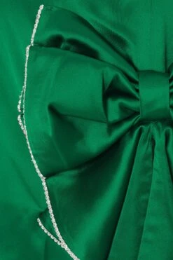 Green Satin Bow Mini Skirt -Deals Clothifyr Store 00100036176 ZS