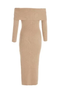 Camel Ribbed Knit Bodycon Midi Dress 12 Camel Ribbed Knit Bodycon Midi Dress -Deals Clothifyr Store 00100036206 ZB