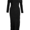 Black Ribbed Knit Bodycon Midi Dress 2 Black Ribbed Knit Bodycon Midi Dress -Deals Clothifyr Store 00100036207 ZM
