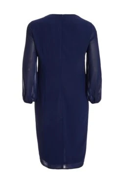 Curve Navy Chiffon Knot Midi Dress -Deals Clothifyr Store 00100036321 ZB
