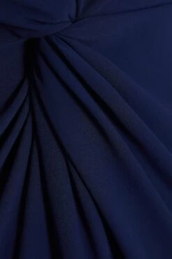 Curve Navy Chiffon Knot Midi Dress -Deals Clothifyr Store 00100036321 ZS