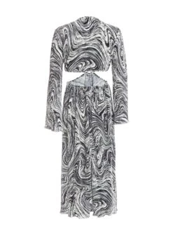 Petite Black Plisse Swirl Midaxi Dress -Deals Clothifyr Store 00100036324 ZB