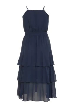 Curve Navy Chiffon Tiered Midaxi Dress -Deals Clothifyr Store 00100036335 ZB