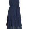 Curve Navy Chiffon Tiered Midaxi Dress -Deals Clothifyr Store 00100036335 ZM