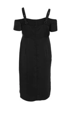 Curve Black Satin Ruched Midi Dress 12 Curve Black Satin Ruched Midi Dress -Deals Clothifyr Store 00100036344 ZB