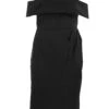 Curve Black Satin Ruched Midi Dress -Deals Clothifyr Store 00100036344 ZM