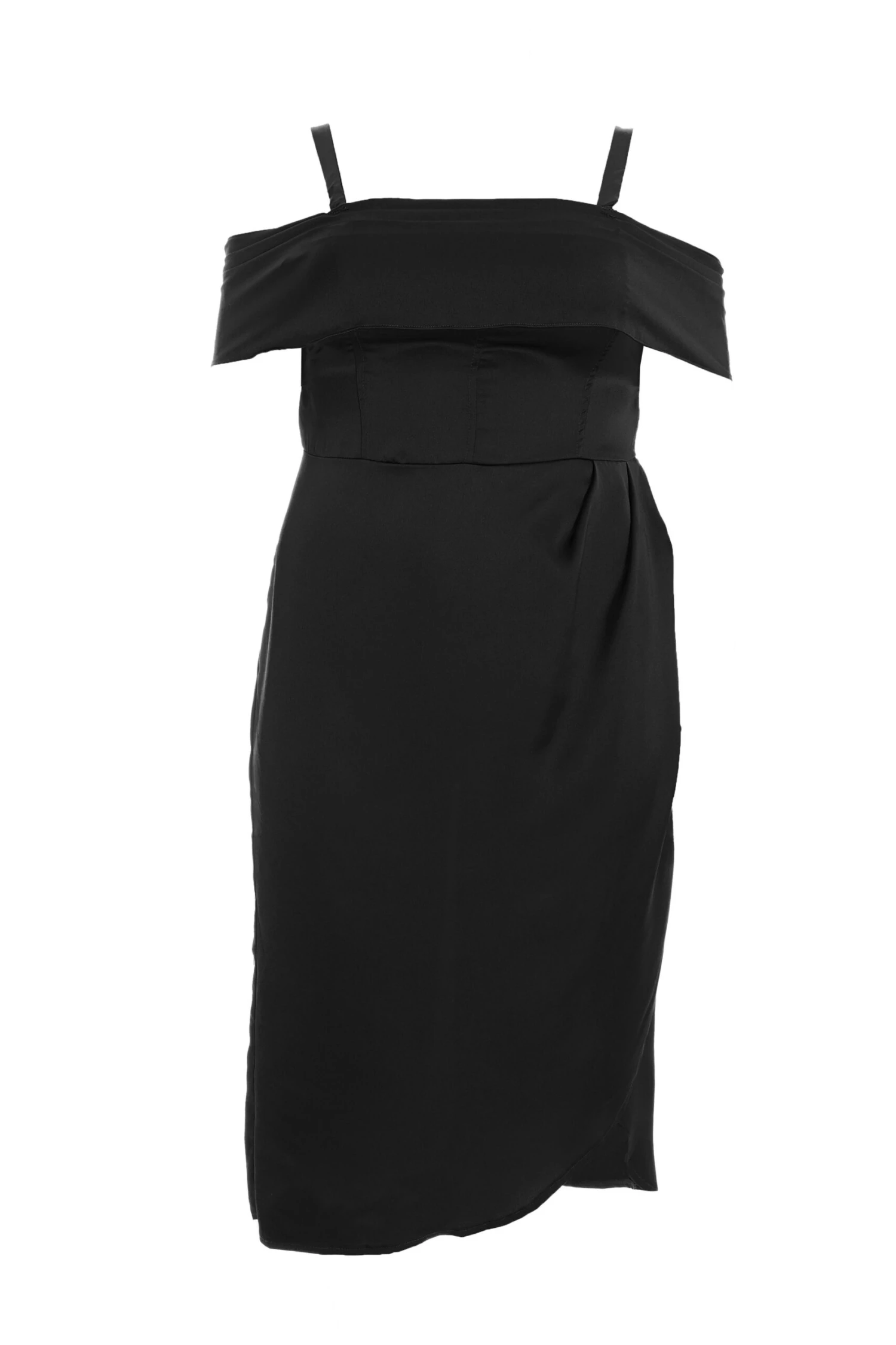 Curve Black Satin Ruched Midi Dress 3 Curve Black Satin Ruched Midi Dress
