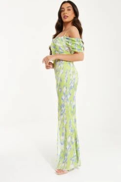 Petite Lime Marble Print Satin Maxi Dress -Deals Clothifyr Store 00100036465 XS
