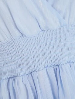 Petite Blue Chiffon Tiered Midi Dress -Deals Clothifyr Store 00100036470 ZS