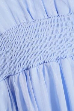 Curve Blue Chiffon Tiered Midi Dress -Deals Clothifyr Store 00100036471 ZS