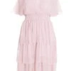 Curve Pink Chiffon Tiered Midi Dress