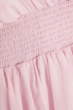 Curve Pink Chiffon Tiered Midi Dress -Deals Clothifyr Store 00100036472 ZS