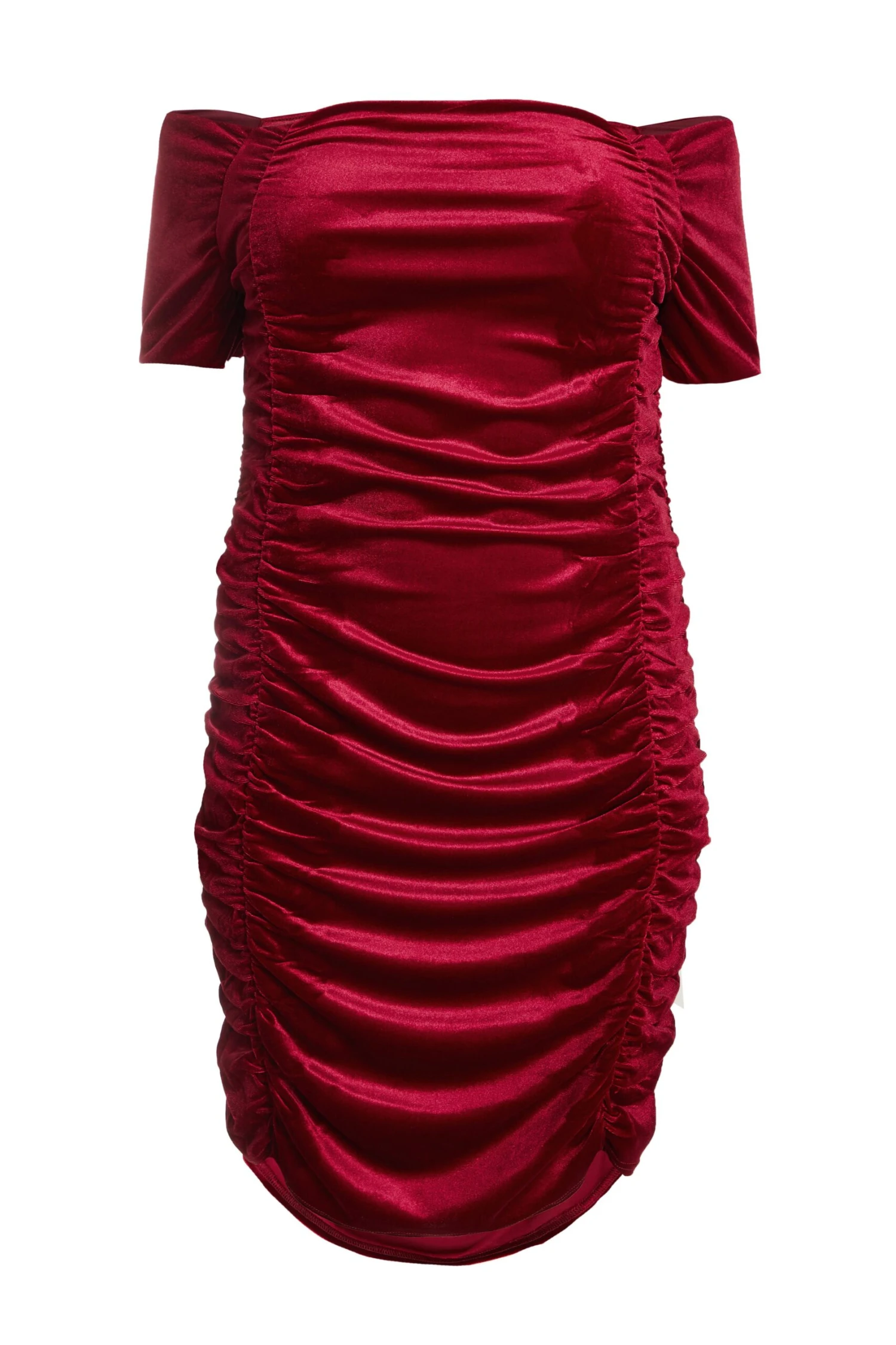 Curve Berry Velvet Ruched Midi Dress 3 Curve Berry Velvet Ruched Midi Dress
