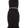 Petite Black Diamante Frill Midi Dress -Deals Clothifyr Store 00100036482 ZM