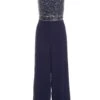 Petite Navy Sequin Wrap Palazzo Jumpsuit -Deals Clothifyr Store 00100036498 ZM