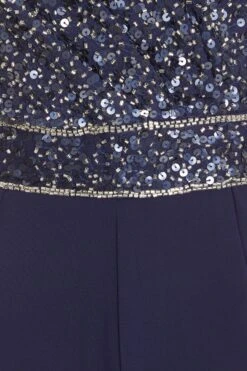 Petite Navy Sequin Wrap Palazzo Jumpsuit 13 Petite Navy Sequin Wrap Palazzo Jumpsuit -Deals Clothifyr Store 00100036498 ZS