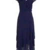 Petite Navy Chiffon Frill Maxi Dress 1 Petite Navy Chiffon Frill Maxi Dress -Deals Clothifyr Store 00100036541 ZM