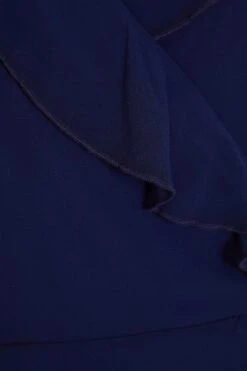 Petite Navy Chiffon Frill Maxi Dress -Deals Clothifyr Store 00100036541 ZS