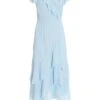 Petite Light Blue Chiffon Frill Maxi Dress