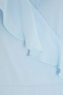 Petite Light Blue Chiffon Frill Maxi Dress -Deals Clothifyr Store 00100036542 ZS