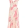 Petite Pink Brush Stroke Frill Midaxi Dress -Deals Clothifyr Store 00100036543 ZM
