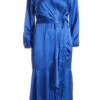 Curve Blue Satin Wrap Midi Dress 1 Curve Blue Satin Wrap Midi Dress -Deals Clothifyr Store 00100036546 ZM