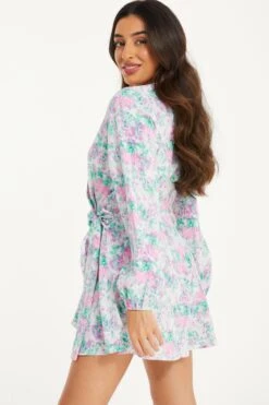 Petite Pink Smudge Print Playsuit 10 Petite Pink Smudge Print Playsuit -Deals Clothifyr Store 00100036549 XB