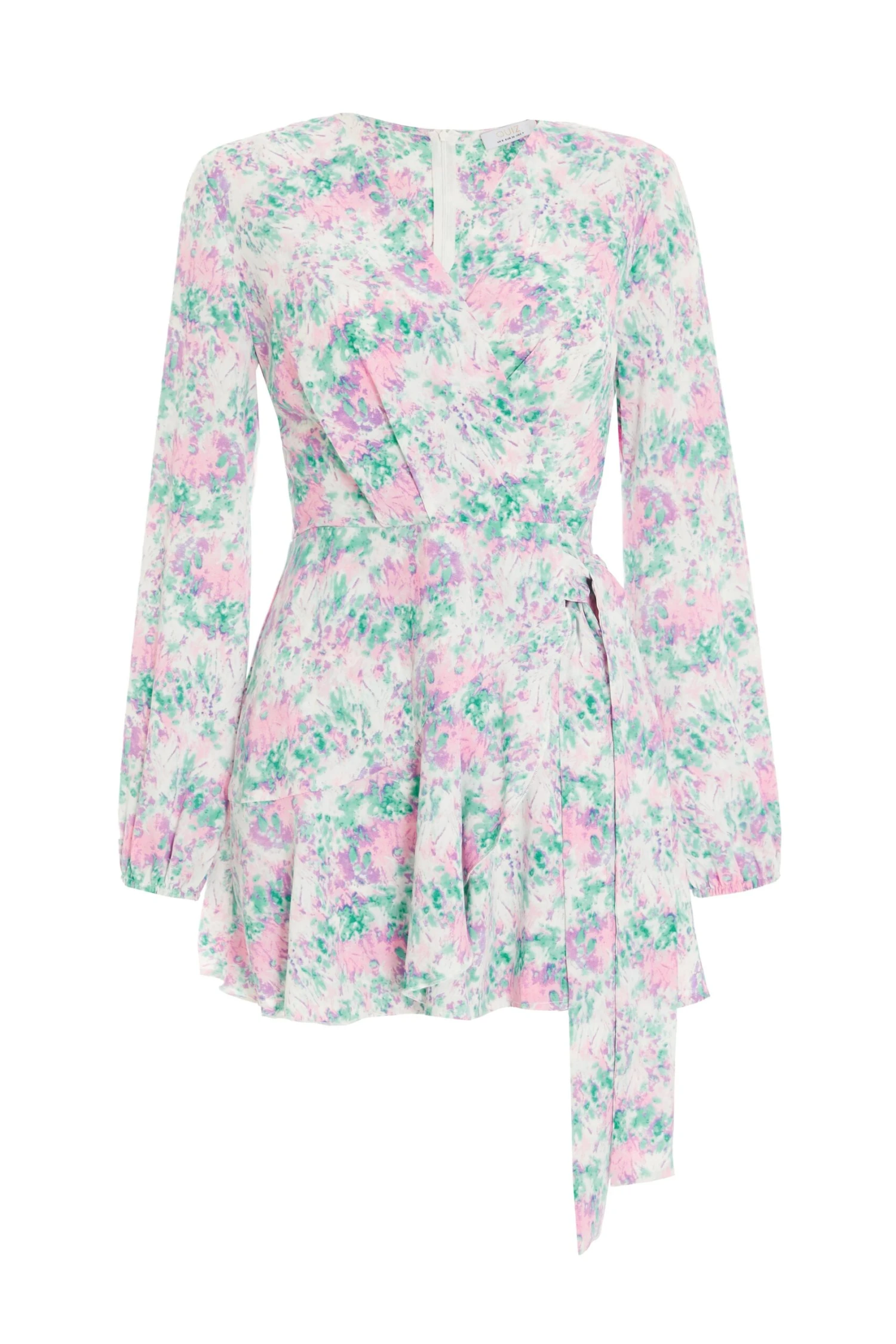 Petite Pink Smudge Print Playsuit 3 Petite Pink Smudge Print Playsuit