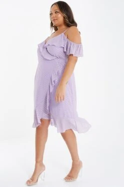 Curve Lilac Chiffon Foil Midi Dress 11 Curve Lilac Chiffon Foil Midi Dress -Deals Clothifyr Store 00100036551 XS