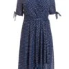 Curve Navy Chiffon Metallic Wrap Dress 2 Curve Navy Chiffon Metallic Wrap Dress -Deals Clothifyr Store 00100036806 ZM