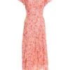 Pink Chiffon Paisley Print Maxi Dress -Deals Clothifyr Store 00100036833 ZM