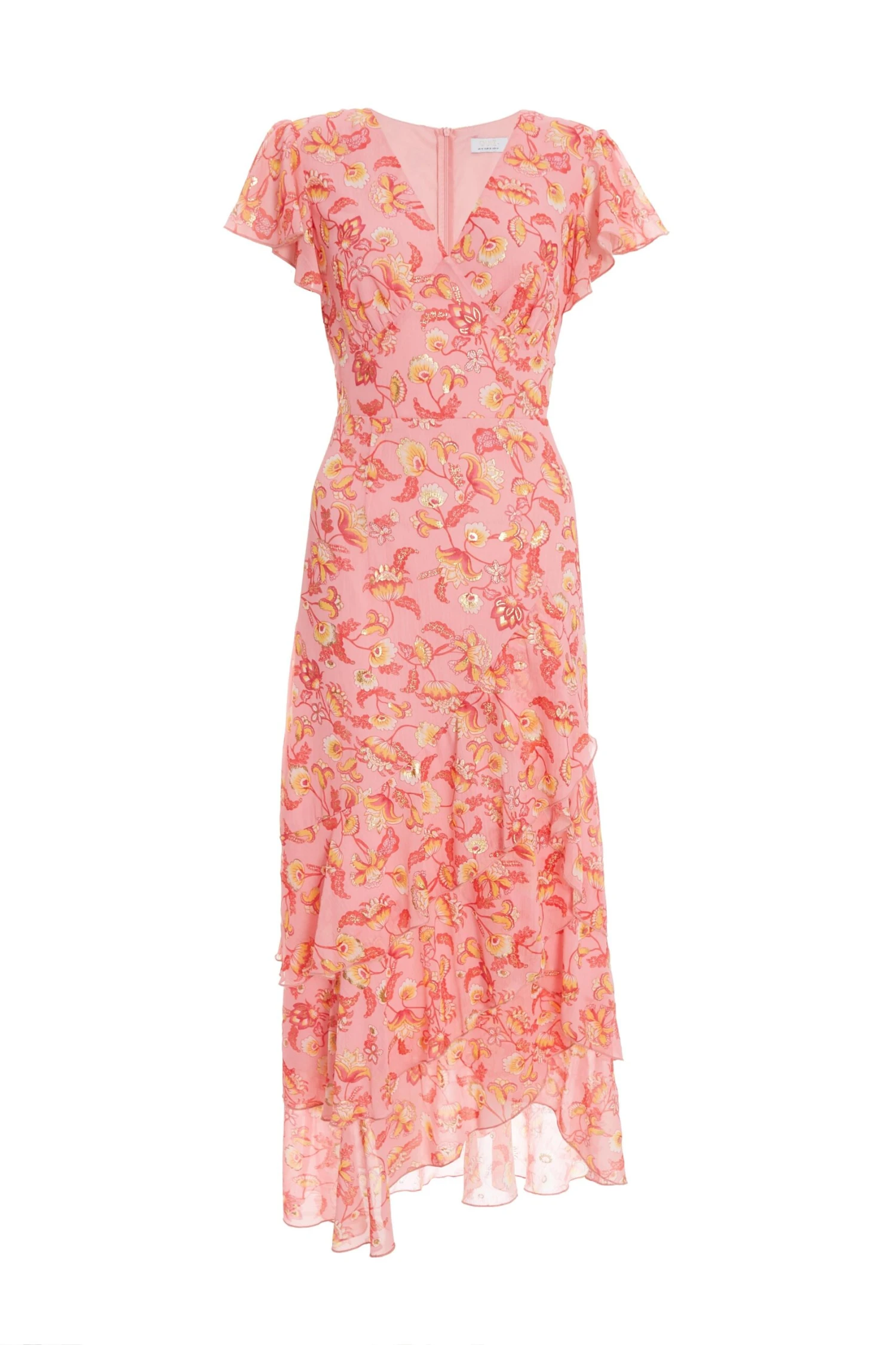 Pink Chiffon Paisley Print Maxi Dress 3 Pink Chiffon Paisley Print Maxi Dress