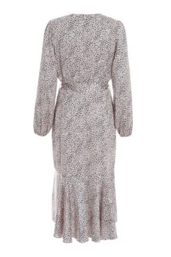 Pink Satin Animal Print Midi Dress -Deals Clothifyr Store 00100036862 ZB