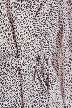 Pink Satin Animal Print Midi Dress -Deals Clothifyr Store 00100036862 ZS