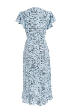 Blue Animal Print Frill Sleeve Midi Dress -Deals Clothifyr Store 00100036864 ZB