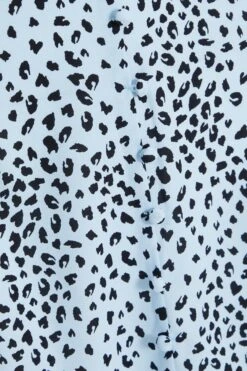 Blue Animal Print Frill Sleeve Midi Dress -Deals Clothifyr Store 00100036864 ZS