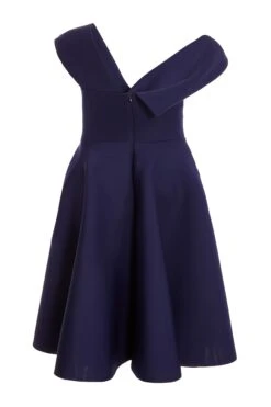Curve Navy One Shoulder Midi Skater Dress -Deals Clothifyr Store 00100036949 ZB