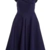 Curve Navy One Shoulder Midi Skater Dress -Deals Clothifyr Store 00100036949 ZM