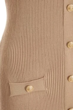 Stone Knitted Button Midi Dress -Deals Clothifyr Store 00100036996 ZS