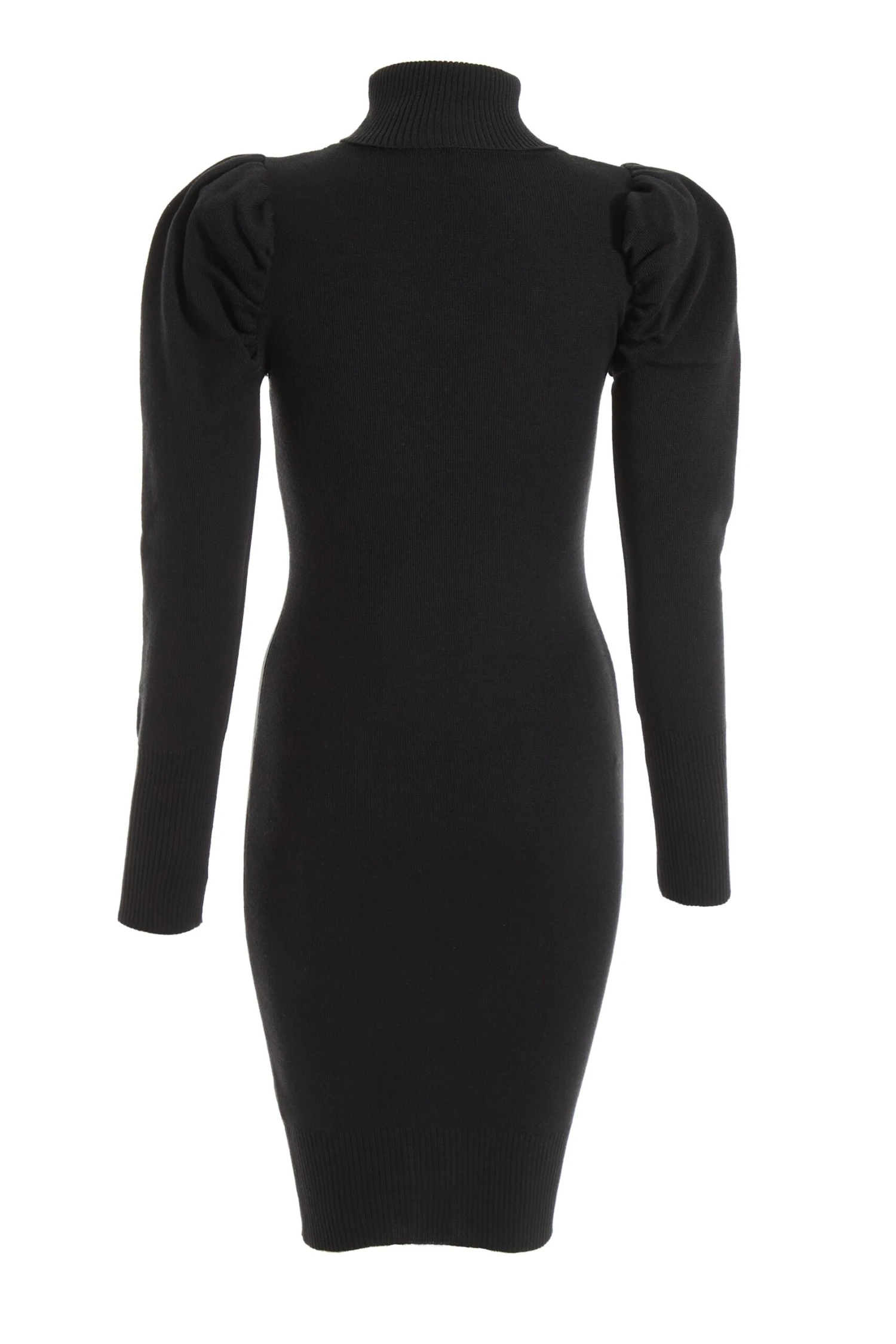 Black Knitted Puff Sleeve Dress 7 Black Knitted Puff Sleeve Dress - Image 5