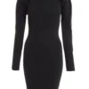 Black Knitted Puff Sleeve Dress -Deals Clothifyr Store 00100037033 ZM