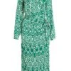 Green Satin Aztec Wrap Midi Dress 1 Green Satin Aztec Wrap Midi Dress -Deals Clothifyr Store 00100037099 ZM