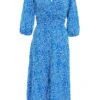Blue Smudge Animal Print Midi Dress 1 Blue Smudge Animal Print Midi Dress -Deals Clothifyr Store 00100037103 ZM