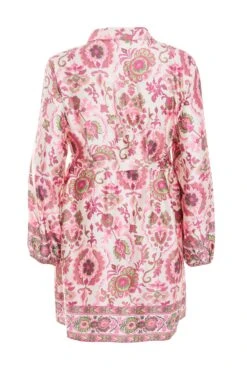 Curve Pink Paisley Print Mini Shirt Dress -Deals Clothifyr Store 00100037129 ZB