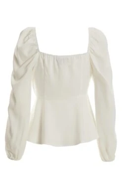 Cream Satin Ruched Top 12 Cream Satin Ruched Top -Deals Clothifyr Store 00100037133 ZB