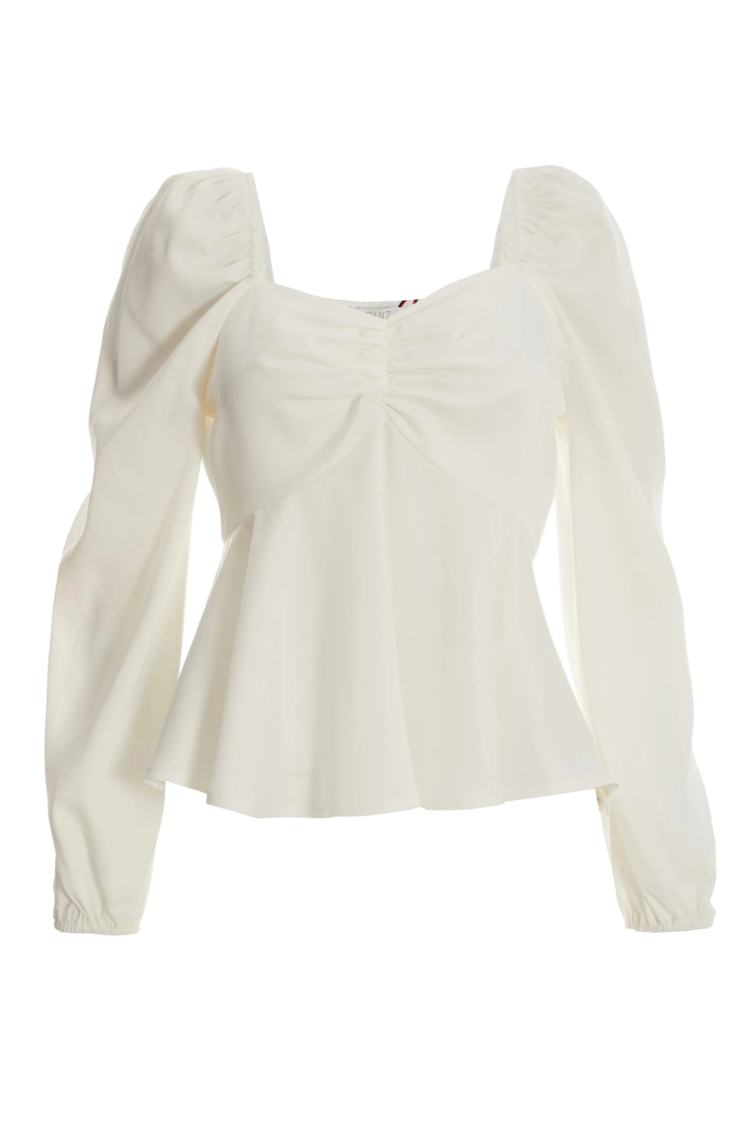 Cream Satin Ruched Top 3 Cream Satin Ruched Top
