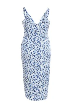 Curve Blue Satin Animal Print Ruched Midi Dress 12 Curve Blue Satin Animal Print Ruched Midi Dress -Deals Clothifyr Store 00100037164 ZB