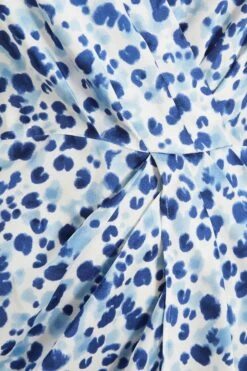 Curve Blue Satin Animal Print Ruched Midi Dress 13 Curve Blue Satin Animal Print Ruched Midi Dress -Deals Clothifyr Store 00100037164 ZS