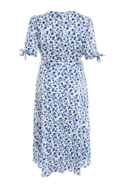 Curve Blue Satin Animal Print Wrap Midi Dress 12 Curve Blue Satin Animal Print Wrap Midi Dress -Deals Clothifyr Store 00100037166 ZB