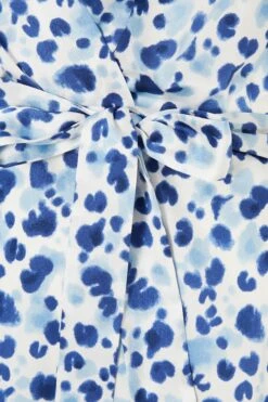 Curve Blue Satin Animal Print Wrap Midi Dress 13 Curve Blue Satin Animal Print Wrap Midi Dress -Deals Clothifyr Store 00100037166 ZS